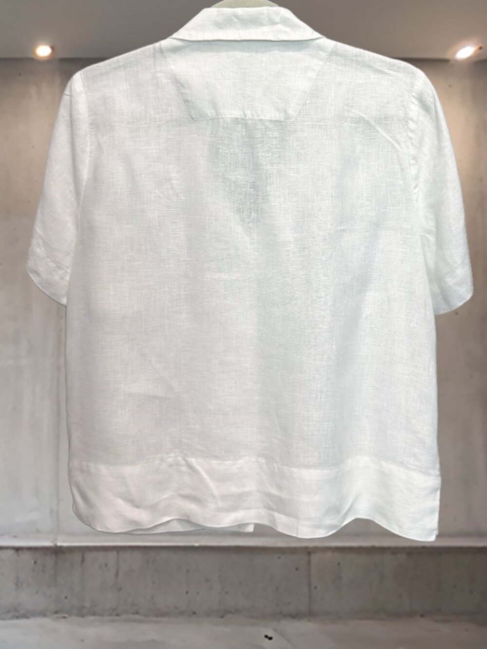 Quince 100% European Linen Short Sleeve Shirt White S Boxy Button Front - Picture 3 of 8